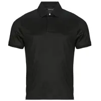 Emporio Armani für Herren. EM004588_AF10017 Poloshirt mit schwarzem, gepufften Mikroadler (S), Lässig, Kurzarm, Lyocell