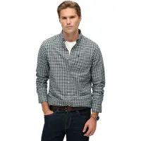 Superdry für Herren. M4011042A Premium Check Oxford Hemd grün (XXL), Lässig, Baumwolle, Langarm