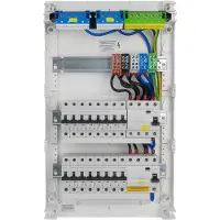Doktorvolt Sicherungskasten Aufputz Verteilerkasten 3-reihig 36 Module 14xMCB 2xRCCB VDE verdrahtet Verteilerschrank mit Sicherungen 515x305x96,5mm Hager Hohlwand Verteiler Abzweigklemmen DV-6333-NT