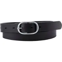 Levi's Ledergürtel "WOMEN'S CHARLIE BELT", Damen, Gr. 75, schwarz (regular schwarz), Leder, unifarben, Gürtel Ledergürtel, mit Logoprägung