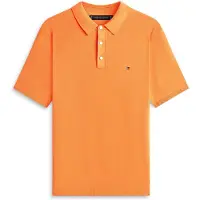 Tommy Hilfiger Herren Poloshirt Kurzarm Essential Baumwolle Knitted Dick, Orange (Brilliant Orange), XXL