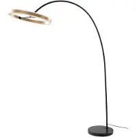 LUCANDE LED-Bogenlampe Yekta, messingfarben, 183 cm, dimmbar