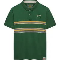 Superdry für Herren. M1110464A Vintage Stripe grünes Poloshirt (M), Lässig, Baumwolle, Kurzarm