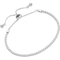 Smart Jewel Armband "Armband Tennisarmband, Silber 925", weiß, Armbänder, Damen, Silber 925 (Sterlingsilber), Armband
