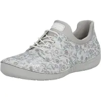 Rieker Slip-On Sneaker , Damen, Gr. 40, bunt (hellgrau multi), Lederimitat, Schuhe Slip-On Sneaker, Slipper, Halbschuh, Freizeitschuh mit floraler Musterung