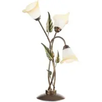 ONLI Tischleuchte Miranda dreiflammig, bronze , bronze / altmessing, für Wohn- / Esszimmer, Metall, Florentiner, Tischlampe