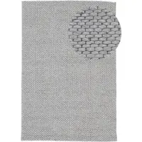 Carpetfine Wollteppich "Sina, auch als Läufer", grau, B:120cm H:14mm L:170cm, Wolle, Teppiche, Wollteppich, Handweb Teppich, reine Wolle, meliert, handgewebt, weich & kuschelig