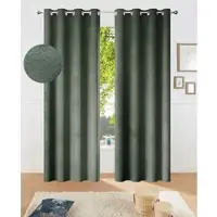 Otto Home Verdunkelungsvorhang "Fleuriss" Gr. 3, braun (olivgrün), B:135cm H:225cm, Polyester, Gardinen, Verdunkelungsvorhang, Wohnzimmer, Schlafzimmer, Arbeitszimmer, modern, Gewicht von 280 g/m2