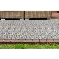 Calo-deluxe Teppich "Rico 303" Gr. 6, grau (grau, creme), B:200cm H:10mm L:290cm, Kunstfaser, Teppiche, Teppich, In- und Outdoor geeignet, pflegeleicht, Wohnzimmer