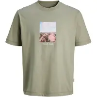 Jack & Jones T-Shirt "JORNORREBRO PHOTO TEE SS CREW NECK", Herren, Gr. XS, seagrass, Shirts T-Shirt, Baumwolle, relaxed fit