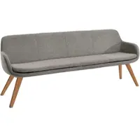 Set One By Musterring Essbank "Tavia", grau (taupe, wildeiche), B:200cm H:87cm T:66cm, 100% PES, Sitzbänke, Essbank, Stativgestell Wildeiche massiv geölt, Breite 180, 200 oder 220 cm