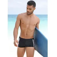 Chiemsee Boxer-Badehose , Herren, Gr. 6, N-Gr, schwarz, Polyamid, kontrastfarbene Details, Badehosen Boxer-Badehose, mit modischen Kontrastpaspelierungen