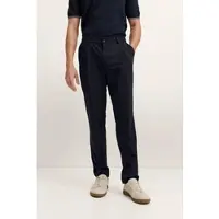 Bugatti Bundfaltenhose "Tapered Fit", Damen, Gr. 38, Länge 30, blau (380, marine), 88% Polyamid, 12% Elasthan, unifarben, gerade, unten schmal, Hosen Bundfaltenhose, mit Flexcity Performance Stretch