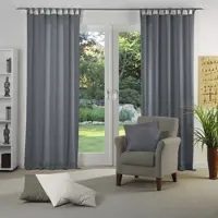 Wirth Vorhang "Torbole" Gr. 2, blau (dunkelblau), B:132cm H:145cm, Jacquard, Baumwolle, Polyester, Gardinen, Vorhang