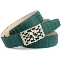 Anthoni Crown Ledergürtel , Damen, Gr. 80, grün, Leder, unifarben, Gürtel Ledergürtel, mit silberfarbener stilisierter Lilien-Schnalle