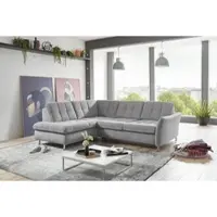 Die Planbar Ecksofa "MP-IN20016 L-Form mit Federkern-Polsterung", silber, B:242cm H:87cm T:116cm, 100% Polyester, Sofas, Ecksofa, wahlweise mit Kopfstützen und Bettfunktion, mit Federkern-Polsterung