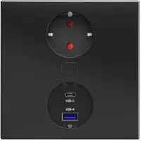 Stemi Einbausteckdose Küche USB A/C Küchensteckdose Duplex-Q Steckdose Büro