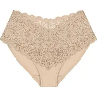 Triumph Slip "Amourette Maxi", Damen, Gr. 36, beige (natur), Microfaser, Obermaterial: 83% Polyamid, 17% Elasthan, Unterhosen Slip, Stretch-Spitze, Topseller