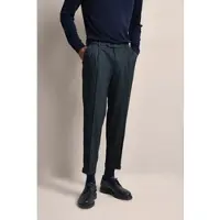 Bugatti Bundfaltenhose , Herren, Gr. 33, Länge 34, blau (marine), 78% Polyester, 16% Viskose, 4% Wolle, 2% Lyocell, unifarben, gerade, unten schmal, Hosen Bundfaltenhose, besonders soft