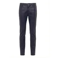 RICANO 5-Pocket-Hose "Lederhose PND (Stretch)", Damen, Gr. XL, Länge 34, schwarz (blau), Obermaterial: 100% Lammnappaleder LANA., figurbetont, Hosen 5-Pocket-Hose, Handgefertigt aus echtem Leder