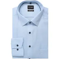 Olymp Langarmhemd "Big & Tall", Herren, Gr. 49, N-Gr, blau (bleu), Web, Obermaterial: 100% Baumwolle, gemustert, normal, 2-Knopf-Manschette verstellbar, Hemden Langarmhemd, New Kentkragen, comfort fit
