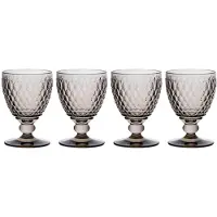 Villeroy & Boch Vorteilset 4 Stück Boston coloured Rotweinglas smoke Kristallglas grau 1173090025