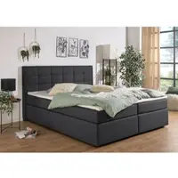Home affaire Boxbett "Ovalo auch in Überlänge erhältlich", anthrazit, B:194cm L:210cm, Komplettbetten, Boxbett, wahlweise mit Bettkasten, in H2, H3 & H4 erhältlich