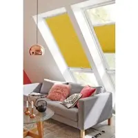Sunlines Dachfensterplissee "StartUp Style Honeycomb VD", gelb (senfgelb, weiß), B:61,3cm H:121,5cm, Obermaterial: 100% Polyester, Plissees, Dachfensterplissee, mit Führungsschienen