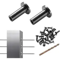 Vevor 101 Stück T316-Edelstahl-Schutzhüllen für 1/8 Zoll Drahtseil-Kabelgeländer