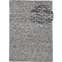 Carpetfine Wollteppich "Sina, auch als Läufer", grau (dunkelgrau), B:120cm H:14mm L:170cm, Wolle, Teppiche, Wollteppich, Handweb Teppich, reine Wolle, meliert, handgewebt, weich & kuschelig