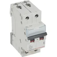 Legrand 403736 TX3 Leitungsschutzschalter D-Charakteristik, 10A, 2-polig, 6kA, 400VAC, 2TE