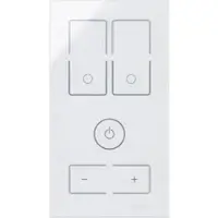 Kopp 852412010 HKi8-Glas-Sensor, 2-fach, für 1x Doppelschalter/-taster, 1x Dimmer, Farbe: weiß