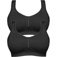 Susa Bügelloser BH "2er Pack Entlastungs BH Cremona", Damen, Gr. 75, Cup i, schwarz (schwarz schwarz), Obermaterial: 76% Polyamid PA. 24% Elasthan EL., BHs Bügelloser BH