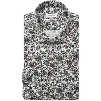 Seidensticker Businesshemd "Schwarze Rose", Herren, Gr. S (38), normale Ärmellängen, bunt (grün), 100% Baumwolle, bedruckt, slim fit, 2-Knopf-Manschette, Hemden Businesshemd, Slim 1/1 Kentkragen Druck
