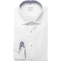 Seidensticker Businesshemd "Schwarze Rose", Herren, Gr. L (41), normale Ärmellängen, weiß, 100% Baumwolle, unifarben, slim fit, 2-Knopf-Manschette, Hemden Businesshemd, Slim 1/1 Kentkragen Uni