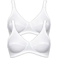 Susa Bügelloser BH "2er Pack BH ohne Bügel Cotton", Damen, Gr. 70, Cup B, weiß, Stoff, Obermaterial: 100% Baumwolle CO., BHs Bügelloser BH