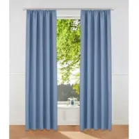 Otto Home Vorhang "Parry" Gr. 2, blau, B:140cm H:175cm, Polyester, Recyceltes Material, Gardinen, Vorhang, 2-er Set, blickdicht, monochrom, basic, einfarbig, Bestseller, Topseller