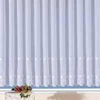 Weckbrodt Gardine "Turin" Gr. 23, weiß, B:600cm H:245cm, Voile, Obermaterial: 100% Polyester, Gardinen, Gardine, echte Stickerei, Voile, halbtransparent, Bordüre, Kante, Store, Topseller