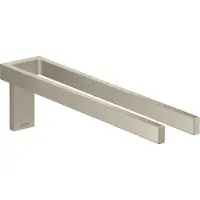 Hansgrohe AXOR UNIVERSAL Rectangular Handtuchhalter, Metall, doppelt, fest, Länge 380mm, 42622820, Farbe: Brushed Nickel