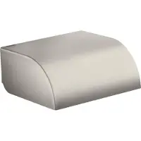 Hansgrohe AXOR UNIVERSAL Circular Toilettenpapierhalter mit Deckel, 42858800, Farbe: Stainless Steel Optic