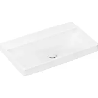 Hansgrohe Xelu Q Aufsatzwaschtisch, ohne Überlauf, 800x480mm, SmartClean, geschliffen, mit Ablaufgarnitur, 61023450, Ausführung: ohne Hahnloch