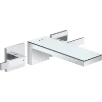 Hansgrohe Fertigset Axor MyEdition 3-Loch-Waschtischarmatur, Wd, m Pl., chrom/Sp.-Glas