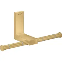 Hansgrohe AXOR UNIVERSAL Rectangular Toilettenpapierhalter, Metall, doppelt, 42657250, Farbe: Brushed Gold Optic