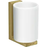 Hansgrohe AXOR Universal Rectangular Zahnputzbecher, Metall, Glas weiss, 42604