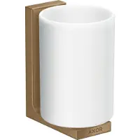Hansgrohe AXOR Universal Rectangular Zahnputzbecher, Metall, Glas weiss, 42604