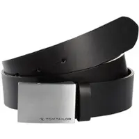 Tom Tailor Koppelgürtel "TTLUIGI", Jungen, Gr. 75, schwarz, Rindsleder, unifarben, Gürtel Koppelgürtel, 4 cm breiter Kinder Gürtel, Jungs, Koppelschließe