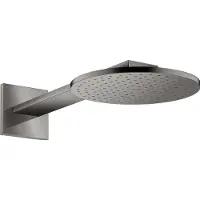 Hansgrohe AXOR ShowerSolutions Kopfbrause 250 2-jet,Wandanschluss, Brausearm 450 mm, 35296330, Farbe: Polished Black Chrome