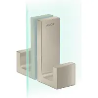 Hansgrohe AXOR UNIVERSAL Rectangular Duschtürgriff, 6-12mm Glasdicke, Metall, 42639820, Farbe: Brushed Nickel