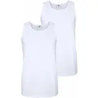 Fruit Of The Loom Tanktop , Herren, Gr. S (48), weiß (weiß, weiß), Single Jersey, Obermaterial: 100% Baumwolle, unifarben, schmal hüftbedeckend, Rundhals, Tops Tanktop, aus reiner Baumwolle