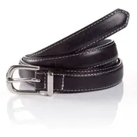 Cinque Ledergürtel "BOSA", Damen, Gr. 85, blau (navy uni), Büffelleder, unifarben, Gürtel Ledergürtel, mit Blindprägung und Gürtelschlaufe aus Metall